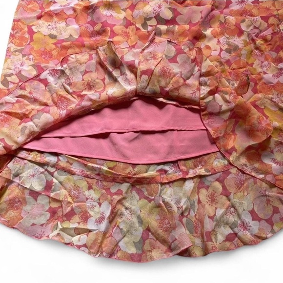 VTG Y2K Sigrid Olsen Lily Garden Pink Floral Rayon Skirt Women’s 1X NWT - Picture 4 of 6